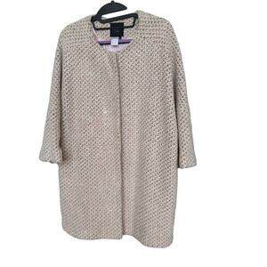 Helene Berman London Pink Black Tweed Coat Academia Classic Mad Men MCM Oversize